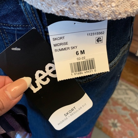 Lee Denim Skirt Jeans Ties Upcycled Repurposed Altered Clothes Hippie OOAK NEW - Picture 5 of 6